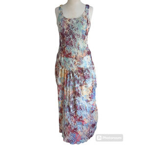 Size 8 Nine West chiffon tiered women's sleeveless maxi dress #11